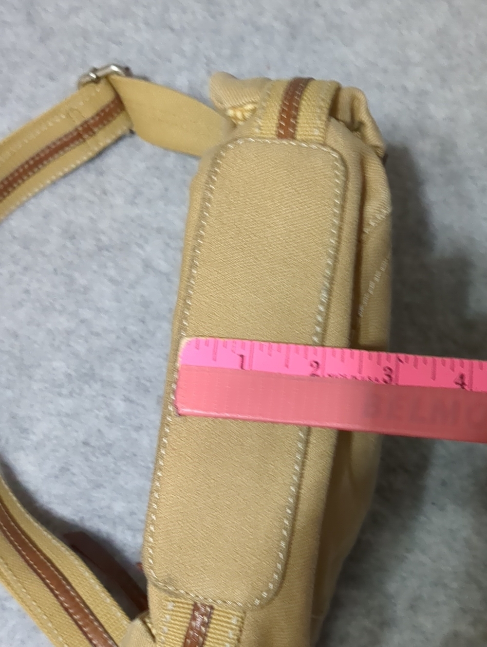 Fossil Canvas Khaki/Brown Crossbody Shoulder Bag - Picture 11 of 12